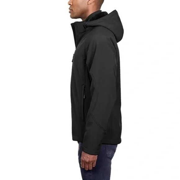 NEW Kirkalnd Signature Men's Fleece Lined Softshell Jacket with Hood - Picture 7 of 7